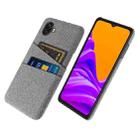 For Samsung Galaxy Xcover6 Pro Cloth Coated Hard Plastic Card Slots Phone Case(Light Grey) - 1