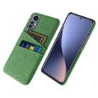 For Xiaomi 12 Lite Eurasian Cloth Coated Hard Plastic Card Slots Phone Case(Green) - 1