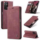 For Xiaomi Redmi Note 11 4G/Note 11S Global CaseMe 013 Multifunctional Horizontal Flip Leather Phone Case(Wine Red) - 1