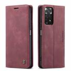 For Xiaomi Redmi Note 11 4G/Note 11S Global CaseMe 013 Multifunctional Horizontal Flip Leather Phone Case(Wine Red) - 2