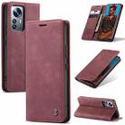 For Xiaomi 12 Pro CaseMe 013 Multifunctional Horizontal Flip Leather Phone Case(Wine Red) - 1