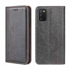 For Samsung Galaxy A03s 164.2mm Grid Texture Magnetic Flip Leather Phone Case(Grey) - 1