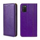 For Samsung Galaxy A03s 164.2mm Grid Texture Magnetic Flip Leather Phone Case(Purple) - 1