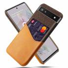 For Google Pixel 6a Cloth Texture Card Slot PC Leather Phone Case(Orange) - 1