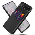 For Google Pixel 6a Cloth Texture Card Slot PC Leather Phone Case(Black) - 1