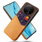 For Xiaomi 12S Ultra Cloth Texture Card Slot PC Leather Phone Case(Orange) - 1