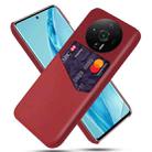 For Xiaomi 12S Ultra Cloth Texture Card Slot PC Leather Phone Case(Red) - 1