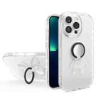 For iPhone 12 mini Astronaut Ring Holder Transparent Phone Case (Black) - 1