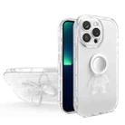 For iPhone 11 Astronaut Ring Holder Transparent Phone Case (White) - 1