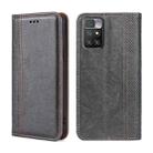 For Xiaomi Redmi 10 Grid Texture Magnetic Flip Leather Phone Case(Grey) - 1