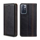 For Xiaomi Redmi Note 11 5G/Poco M4 Pro 5G Grid Texture Magnetic Flip Leather Phone Case(Black) - 1