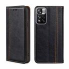 For Xiaomi Redmi Note 11 Pro 5G/Note 11 Pro+ 5G Grid Texture Magnetic Flip Leather Phone Case(Black) - 1