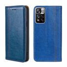For Xiaomi Redmi Note 11 Pro 5G/Note 11 Pro+ 5G Grid Texture Magnetic Flip Leather Phone Case(Blue) - 1