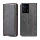 For Xiaomi Mix 4 Grid Texture Magnetic Flip Leather Phone Case(Grey) - 1