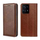 For Xiaomi Mix 4 Grid Texture Magnetic Flip Leather Phone Case(Brown) - 1