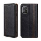 For Asus ZenFone 8 ZS590KS Grid Texture Magnetic Flip Leather Phone Case(Black) - 1