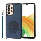 For Samsung Galaxy A53 5G Mandala Embossed PU + TPU Phone Case with Holder(Blue) - 1