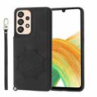 For Samsung Galaxy A53 5G Mandala Embossed PU + TPU Phone Case with Holder(Black) - 1