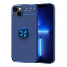 Metal Ring Holder TPU Phone Case For iPhone 14 Max(Blue) - 1