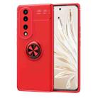 For Honor 70 Metal Ring Holder TPU Phone Case(Red) - 1