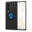 For Honor 70 Metal Ring Holder TPU Phone Case(Black+Blue) - 1