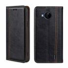 For Nokia C20 Plus Grid Texture Magnetic Flip Leather Phone Case(Black) - 1