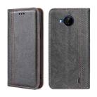 For Nokia C20 Plus Grid Texture Magnetic Flip Leather Phone Case(Grey) - 1