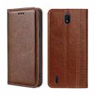 For Nokia C01 Plus/C1 2nd Editon Grid Texture Magnetic Flip Leather Phone Case(Brown) - 1
