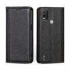 For Nokia C21 Plus Grid Texture Magnetic Flip Leather Phone Case(Black) - 1