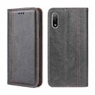 For Sony Xperia Ace II Grid Texture Magnetic Flip Leather Phone Case(Grey) - 1