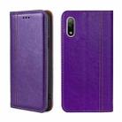 For Sony Xperia Ace II Grid Texture Magnetic Flip Leather Phone Case(Purple) - 1