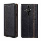 For Sony Xperia Pro-I Grid Texture Magnetic Flip Leather Phone Case(Black) - 1