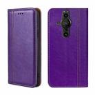 For Sony Xperia Pro-I Grid Texture Magnetic Flip Leather Phone Case(Purple) - 1