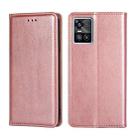 For vivo S10 / S10 Pro Gloss Oil Solid Color Magnetic Leather Phone Case(Rose Gold) - 1