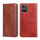 For vivo S10 / S10 Pro Gloss Oil Solid Color Magnetic Leather Phone Case(Brown) - 1