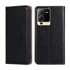 For vivo S15 5G Gloss Oil Solid Color Magnetic Leather Phone Case(Black) - 1