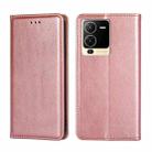 For vivo S15 5G Gloss Oil Solid Color Magnetic Leather Phone Case(Rose Gold) - 1