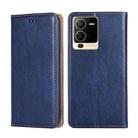 For vivo S15 5G Gloss Oil Solid Color Magnetic Leather Phone Case(Blue) - 1