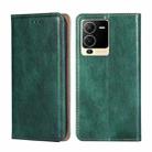 For vivo S15 5G Gloss Oil Solid Color Magnetic Leather Phone Case(Green) - 1