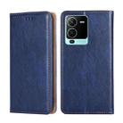 For vivo S15 Pro 5G Gloss Oil Solid Color Magnetic Leather Phone Case(Blue) - 1