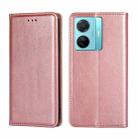 For vivo S15e 5G / T1 Snapdragon 778G Gloss Oil Solid Color Magnetic Leather Phone Case(Rose Gold) - 1