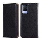 For vivo V21 5G / 4G Gloss Oil Solid Color Magnetic Leather Phone Case(Black) - 1