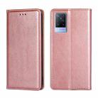 For vivo V21 5G / 4G Gloss Oil Solid Color Magnetic Leather Phone Case(Rose Gold) - 1