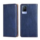 For vivo V21 5G / 4G Gloss Oil Solid Color Magnetic Leather Phone Case(Blue) - 1