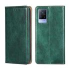 For vivo V21 5G / 4G Gloss Oil Solid Color Magnetic Leather Phone Case(Green) - 1