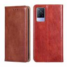 For vivo V21 5G / 4G Gloss Oil Solid Color Magnetic Leather Phone Case(Brown) - 1