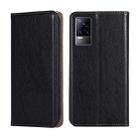 For vivo V21e 4G / Y73 2021 Gloss Oil Solid Color Magnetic Leather Phone Case(Black) - 1