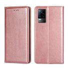 For vivo V21e 4G / Y73 2021 Gloss Oil Solid Color Magnetic Leather Phone Case(Rose Gold) - 1