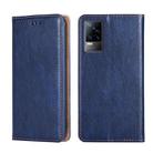 For vivo V21e 4G / Y73 2021 Gloss Oil Solid Color Magnetic Leather Phone Case(Blue) - 1