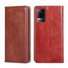 For vivo V21e 4G / Y73 2021 Gloss Oil Solid Color Magnetic Leather Phone Case(Brown) - 1